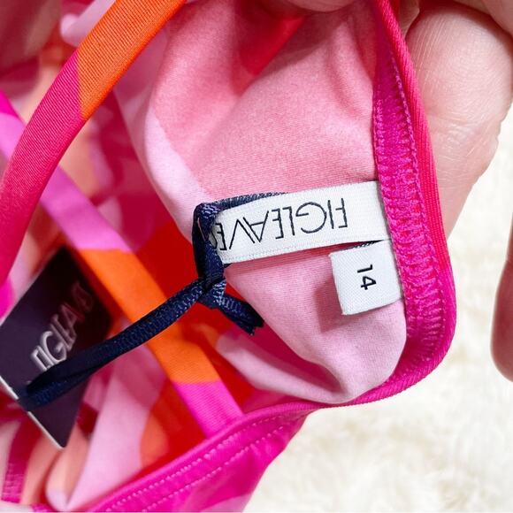 Figleaves Sao Paulo Stripe Non Wired Strappy Tummy Control Swimsuit Pink Size 12 - Picture 8 of 10